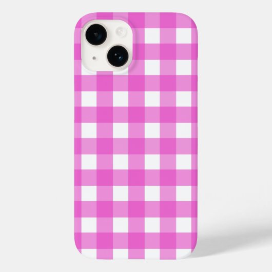 Rosa Gingham Case-Mate iPhone Hülle (Rückseite)