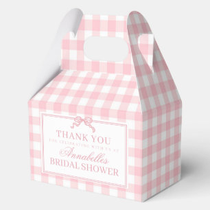 Rosa Gingham Coquette-Bogen-Hochzeitsdusche-Gesche Geschenkschachtel