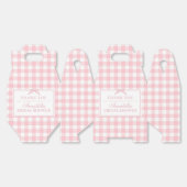 Rosa Gingham Coquette-Bogen-Hochzeitsdusche-Gesche Geschenkschachtel (Ungeklappt)