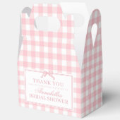Rosa Gingham Coquette-Bogen-Hochzeitsdusche-Gesche Geschenkschachtel (Offen)