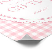 Rosa Gingham Coquette-Bogen-Karte & Geschenke-Schi Poster (Ecke)