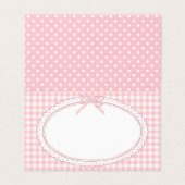 Rosa Gingham Coquette Bogen Platzkarten Tischdekor (Außenseite Aufgefaltet)