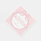 Rosa Gingham Coquette Bogen Tauf Tischdekoration Serviette (Ecke)
