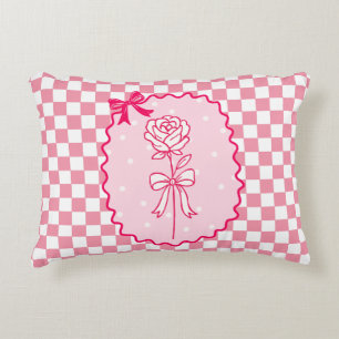 Rosa Gingham Coquette Rose Ästhetik Dekokissen
