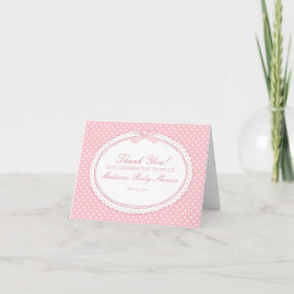 Rosa Gingham Coquette Schleife Dankeskarten Dankeskarte