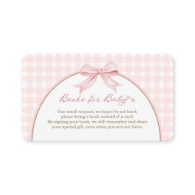 Rosa Gingham Coquette-Schleifen-Bücher für Baby  