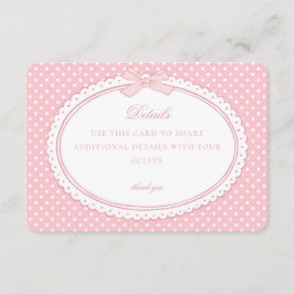 Rosa Gingham Coquette Schleifendetails Karte