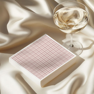 Rosa Gingham Country Brautparty Serviette