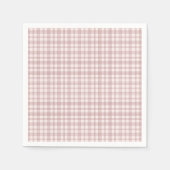 Rosa Gingham Country Brautparty Serviette (Vorderseite)