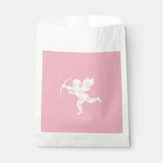 Rosa Gingham Cupid Geschenktütchen (Vorderseite)