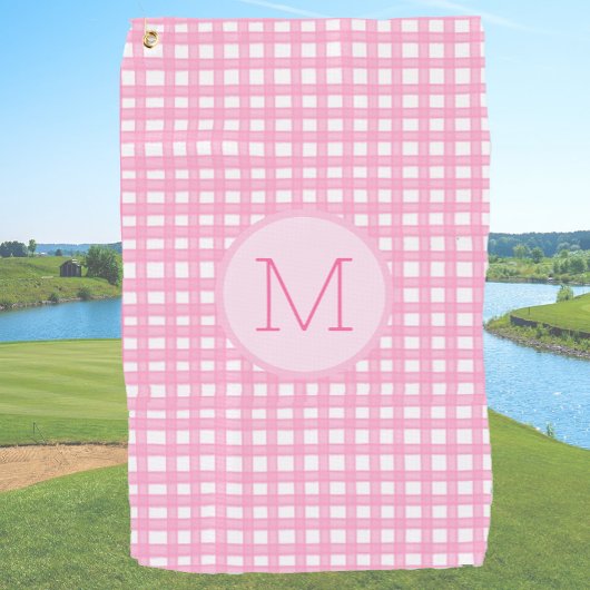 Rosa Gingham-Dame Golfhandtuch