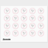 Rosa Gingham-Dankeschön-Sticker Runder Aufkleber (Blatt)