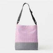 Rosa Gingham_Deep Grau-Tasche-Tasche-Multi-SZ Tragetaschen Mit Langen Trägern (Rückseite)