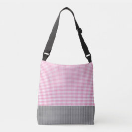 Rosa Gingham_Deep Grau-Tasche-Tasche-Multi-SZ Tragetaschen Mit Langen Trägern