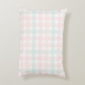 Rosa Gingham Dekokissen (Rückseite(Vertikal))