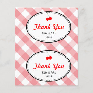 Rosa Gingham-DIY-Geschenktüten-Anhänger für Hochze Flyer