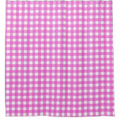 Rosa Gingham Duschvorhang (Vorderseite)