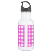 Rosa Gingham Edelstahlflasche (Rückseite)