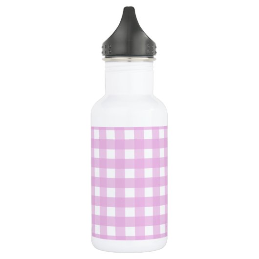Rosa Gingham Edelstahlflasche (Links)
