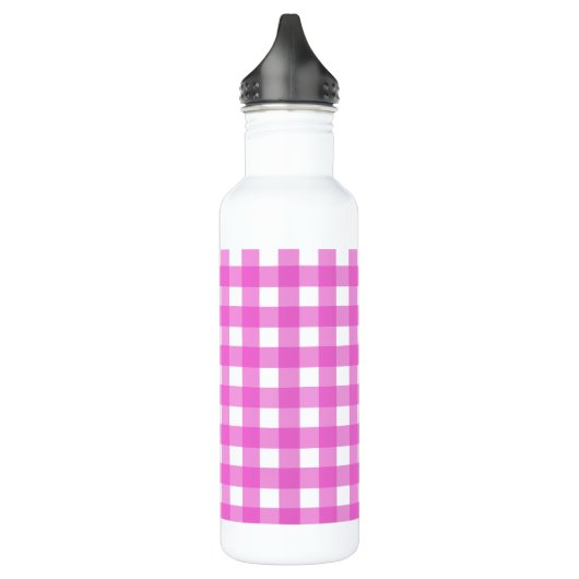 Rosa Gingham Edelstahlflasche (Links)