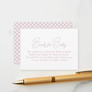 Rosa Gingham einfache niedliche Bücher für Babydus Begleitkarte