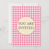 Rosa Gingham-Einladung Einladung (Rückseite)