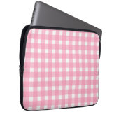 Rosa Gingham-Elektronik-Tasche Laptopschutzhülle (Vorne Rechts)