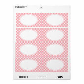 Rosa Gingham-Etiketten (Vorne)