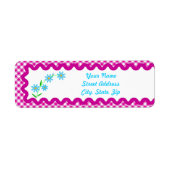 Rosa Gingham & F Hintergrund Rücksendeadresse Stic (Vorne)