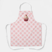 Rosa Gingham-Faux-Häkel-Cupcake-Bäckerei Schürze (Vorderseite)