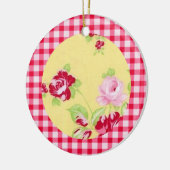 Rosa Gingham Floral Ornament (Links)