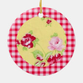 Rosa Gingham Floral Ornament (Hinten)