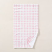 Rosa Gingham Floral Wappen Monogram Badhandtuch Set (Handtuch)