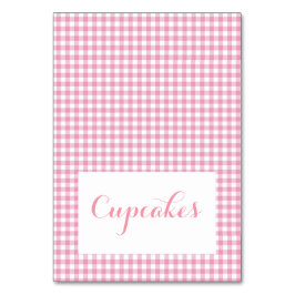 Rosa Gingham Food Zent Cards Tischnummer