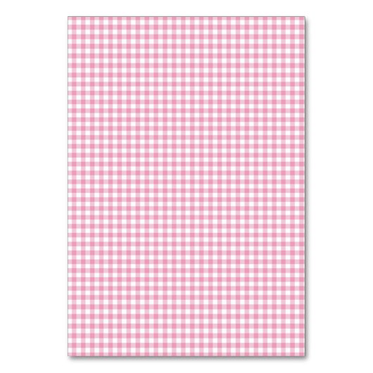 Rosa Gingham Food Zent Cards Tischnummer (Rückseite)
