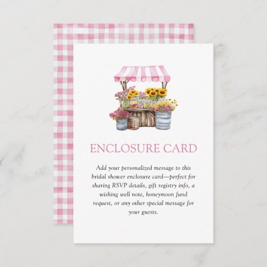 Rosa Gingham Fresh off Market Enclosure Card Begleitkarte (Vorne/Hinten)