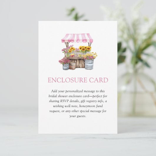 Rosa Gingham Fresh off Market Enclosure Card Begleitkarte (Stehend Vorderseite)