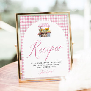 Rosa Gingham Fresh Off Market Rezepte Dusche Poster