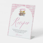 Rosa Gingham Fresh Off Market Rezepte Dusche Sockelschild (Vorderseite)