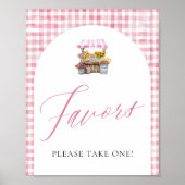 Rosa Gingham Fresh Off The Market Favorits Sign Poster (Vorne)