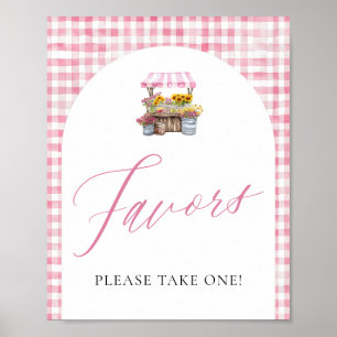Rosa Gingham Fresh Off The Market Favorits Sign Poster