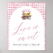 Rosa Gingham Fresh Off The Market Liebe ist süß Poster (Vorne)