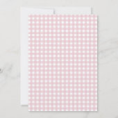 Rosa Gingham Frisch vom Markt Brautdusche Einladung (Rückseite)