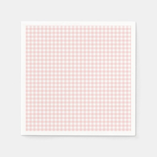 Rosa Gingham-Frühlings-Geburtstagsfeier Serviette (Vorderseite)