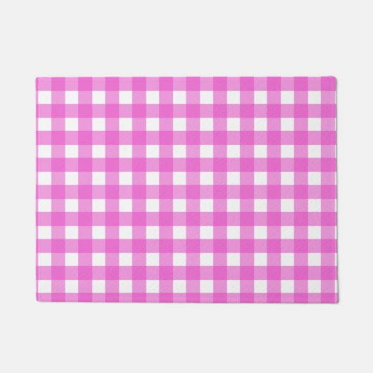 Rosa Gingham Fußmatte (Vorderseite)