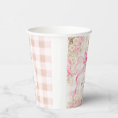 Rosa Gingham-Gans-Blumen-Mädchen-Baby-Party Pappbecher (Rechts)