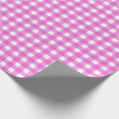 Rosa Gingham Geschenkpapier (Ecke)