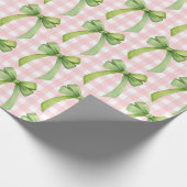 Rosa Gingham-Geschenkpapier Geschenkpapier (Ecke)