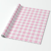 Rosa Gingham-Geschenkpapier Geschenkpapier (Ungerollt)