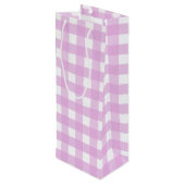 Rosa Gingham Geschenktüte Für Weinflaschen (Rückseite Schrägansicht)